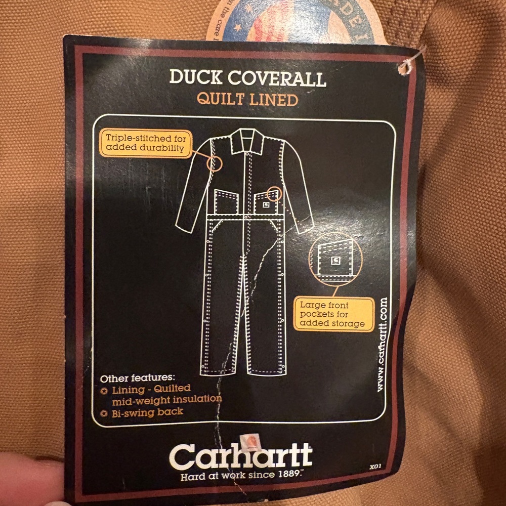 NWT Vintage Carhartt Duck Coverall Quilt Lined Made in USA 52 Tall - Picture 13 of 14